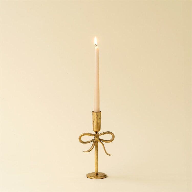 Gold Bow Forged Candlestick