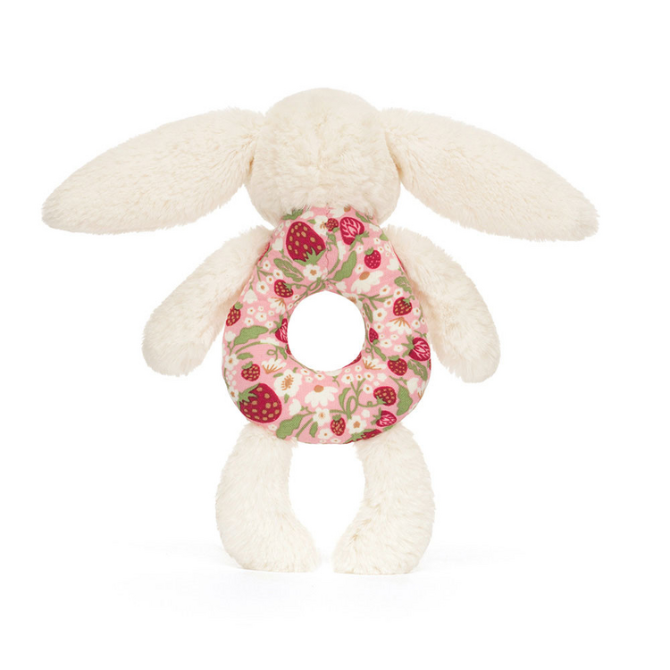 Jellycat Inc Blossom Cream Bunny 'Berry' Ring Rattle