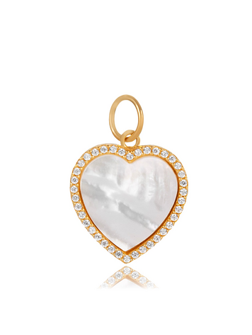 MOP Cystal Heart Charm