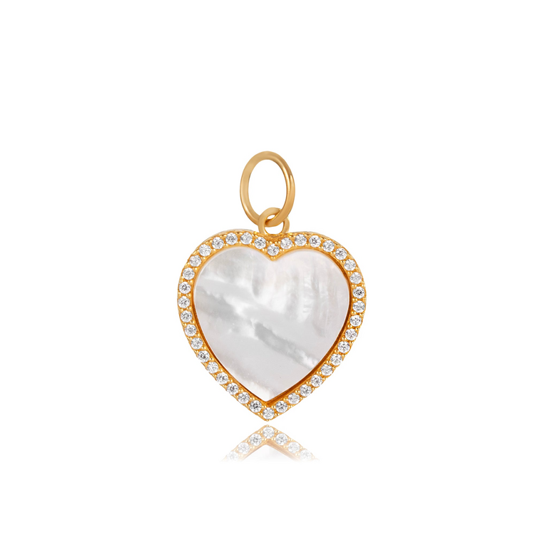MOP Cystal Heart Charm