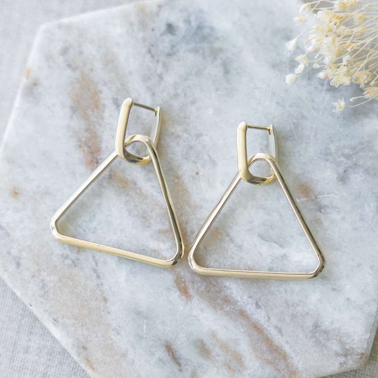 Twofold Triangle Earrings