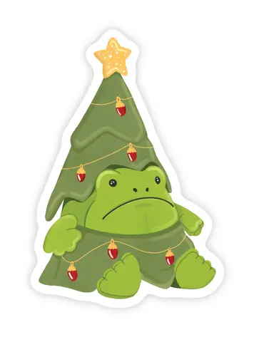 Grumpy Holiday Frog Jelly Sticker