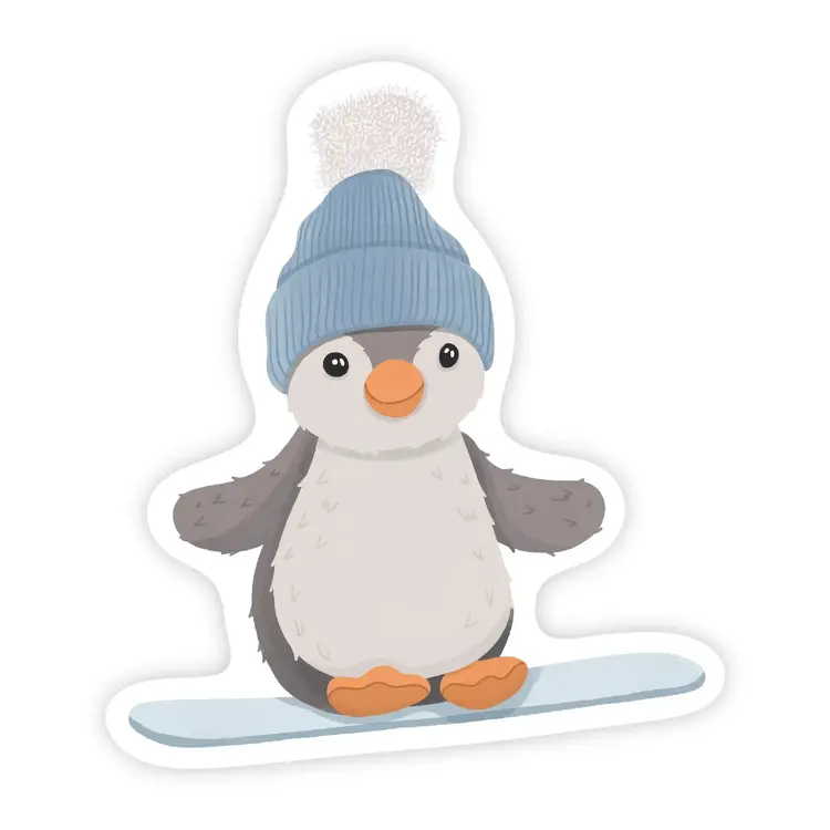 Snowboard Penguin Sticker