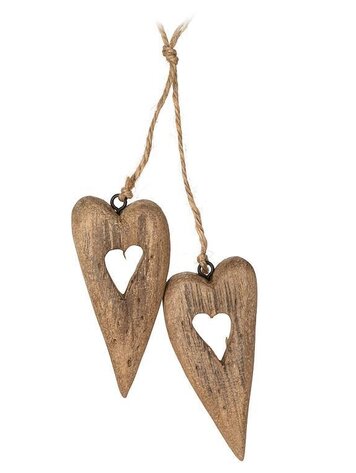 Driftwood Hearts Pair Ornament