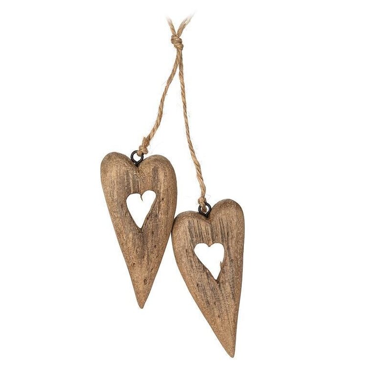 Driftwood Hearts Pair Ornament