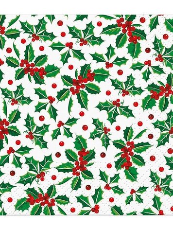 Sm Holly Pattern Napkins (20pk)