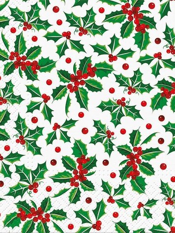 Lg Holly Pattern Napkins (20pk)