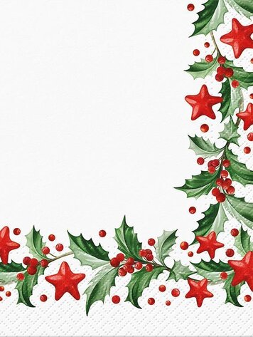 Lg Holly & Stars Napkins (20pk)