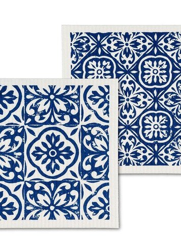 Blue Tile Dishcloths set of 2