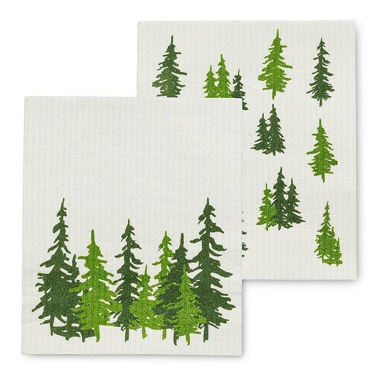 Evergreen Forest Dishcloths Set of 2