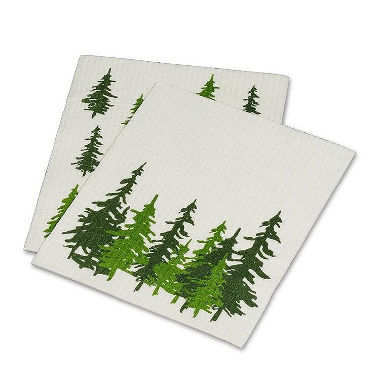 Evergreen Forest Dishcloths Set of 2