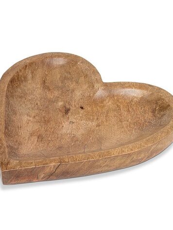 Large Mangowood Heart Plate