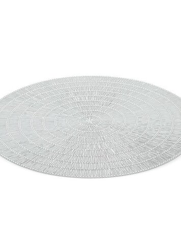 Silver Round Basketweave Placemat