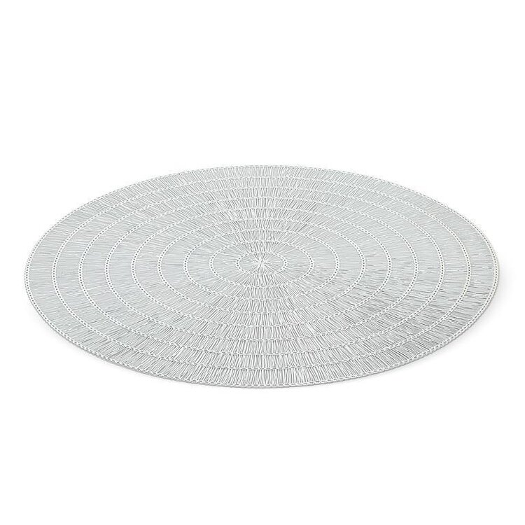Silver Round Basketweave Placemat