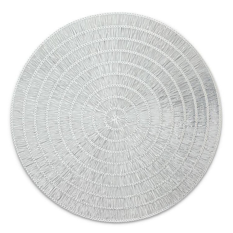 Silver Round Basketweave Placemat