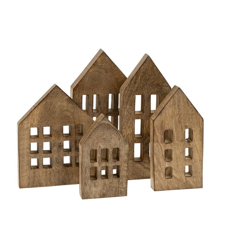 Natural Wooden Winter House Set 5