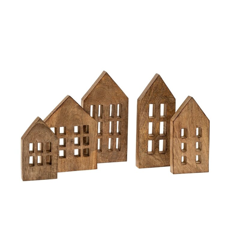 Natural Wooden Winter House Set 5