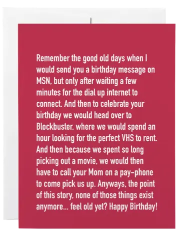 Birthday VHS Chatty Cathy Card