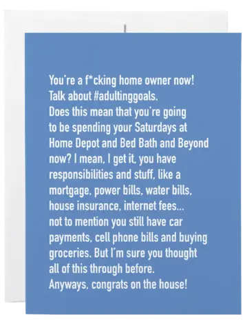 Home Owner Chatty Cathy Card