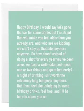 Birthday Drinks Chatty Cathy Card