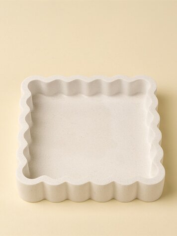 Square Scalloped Jewelry Plate