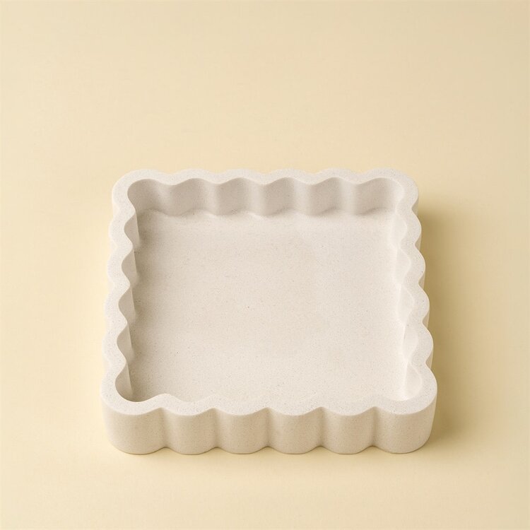 Square Scalloped Jewelry Plate