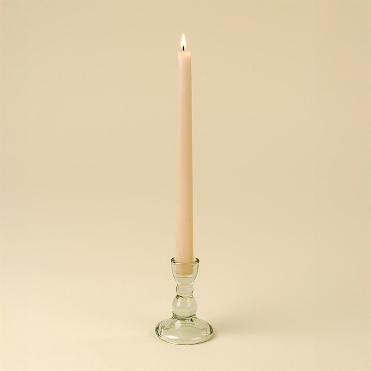 Small Aqua Callista Glass Candleholder