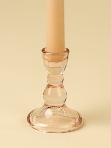 Small Blush Callista Glass Candleholder