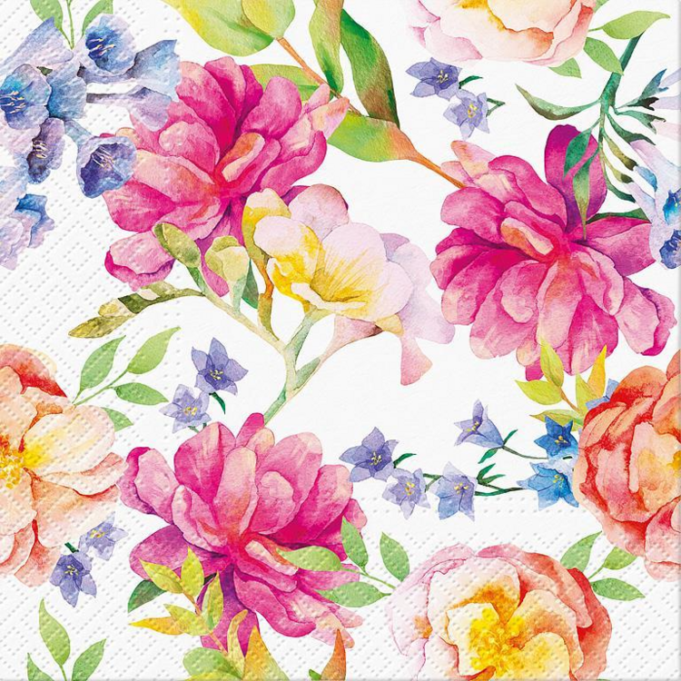 Large Orchids & Peonies Napkins
