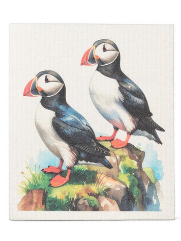 Pair of Puffins Dishcloth