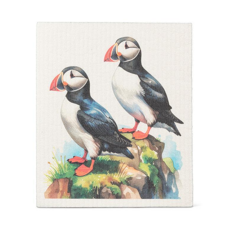 Pair of Puffins Dishcloth
