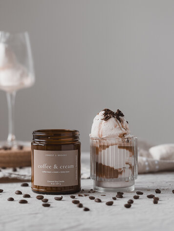 Coffee & Cream Wooden Wick Candle