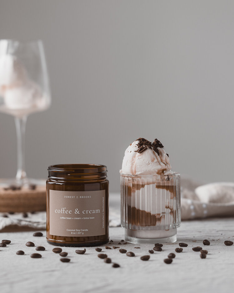 Coffee & Cream Wooden Wick Candle