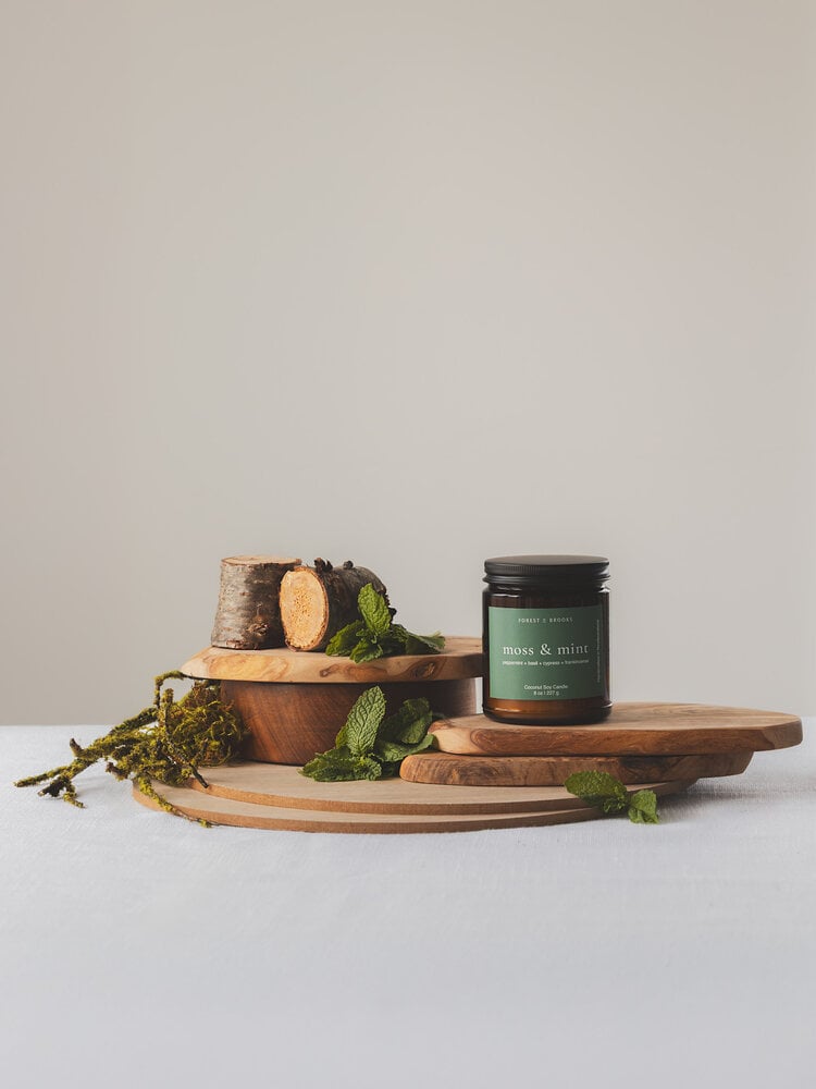 Moss & Mint Wooden Wick Candle