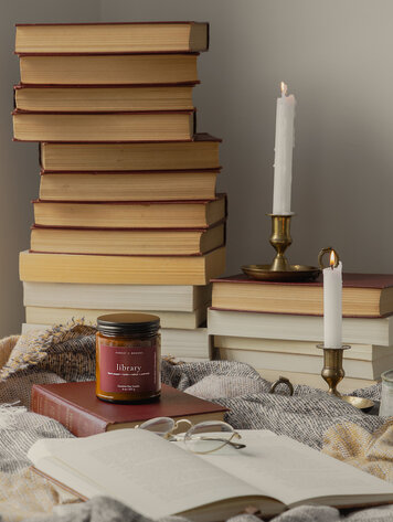 Library Wooden Wick Candle