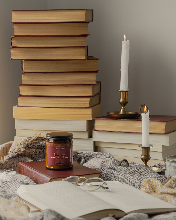 Library Wooden Wick Candle