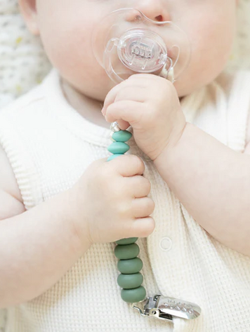 Pacifier Clip Moss Duo