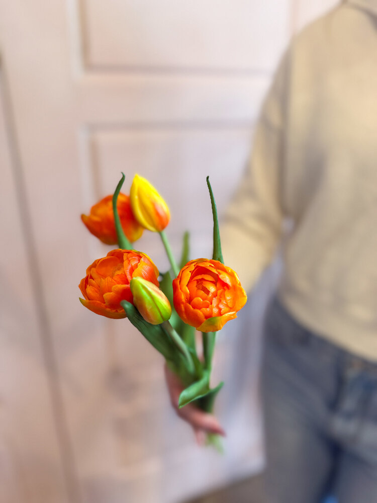 Fresh Touch Peony + Tulip Bundle Orange