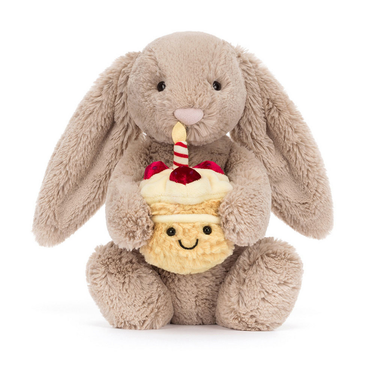 Jellycat Inc Bashful Beige Bunny 'Birthday'