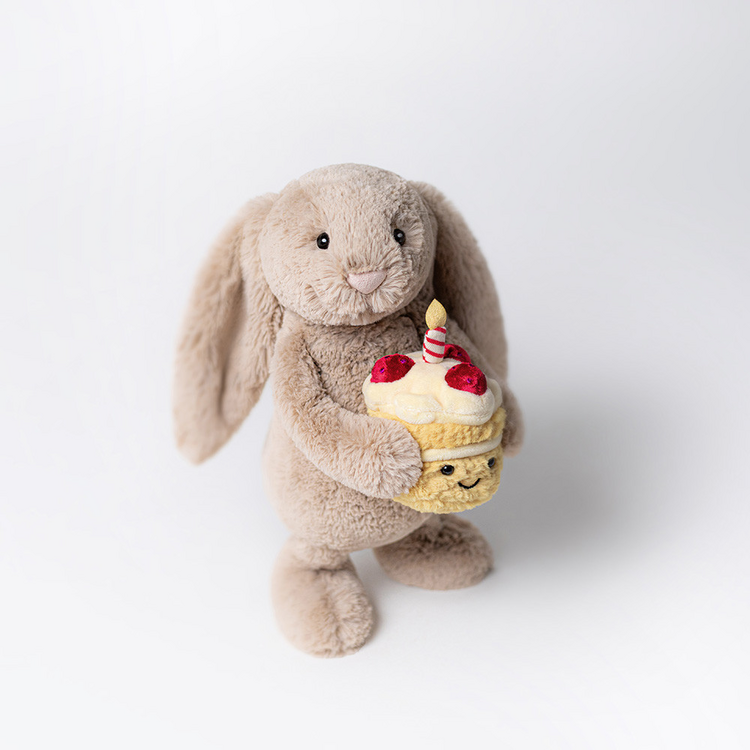 Jellycat Inc Bashful Beige Bunny 'Birthday'