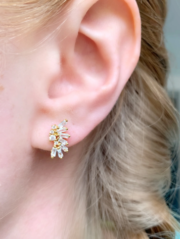 Baguette Cluster Stud Earrings