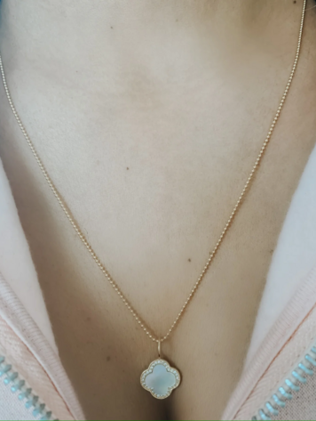 Small Mother of Pearl Clover Charm