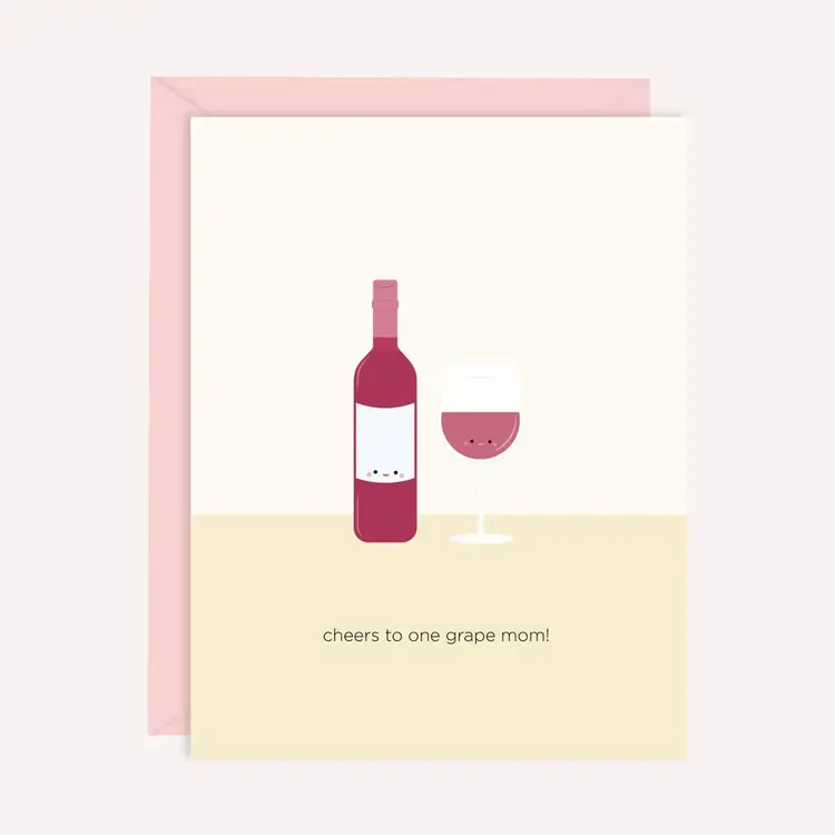 Cheers to One Grape Mom Card