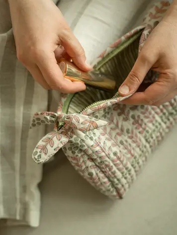 Floria Block Print Pouch