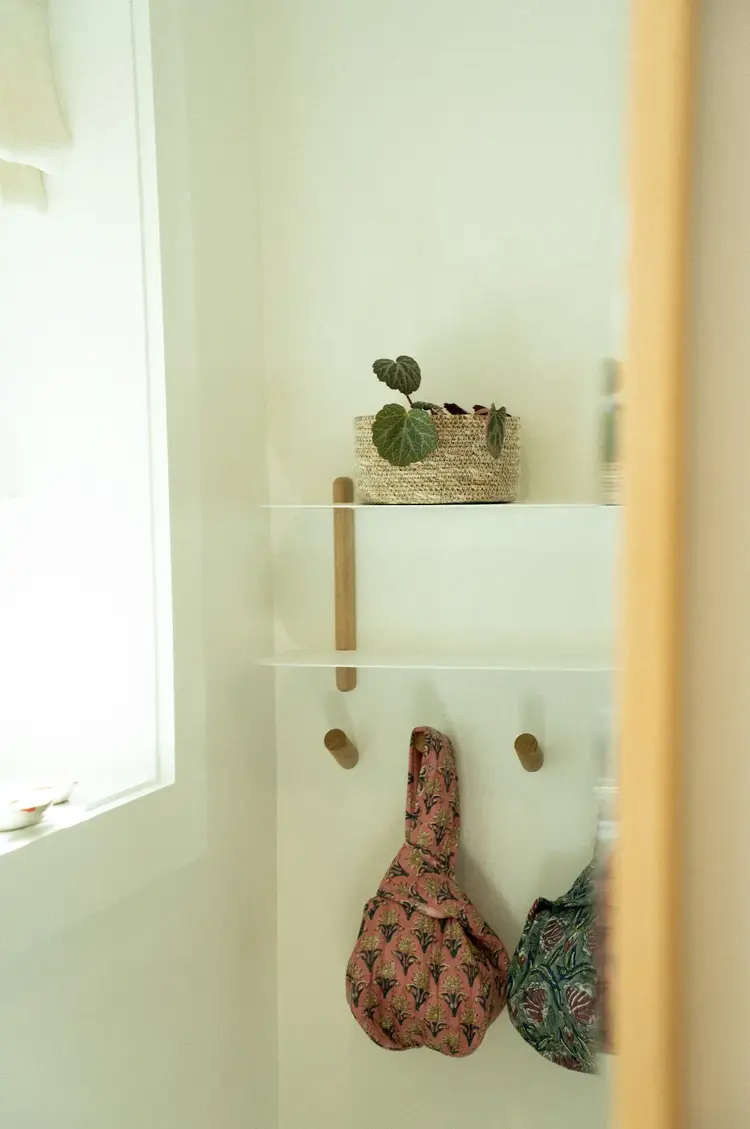 Pink Block Print Knot Vanity Bag