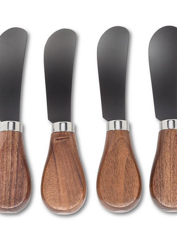 Walnut Handled Pate Spreaders. Set of 4