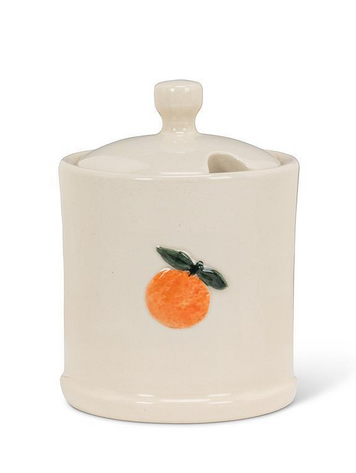Orange on Covered Jam Jar