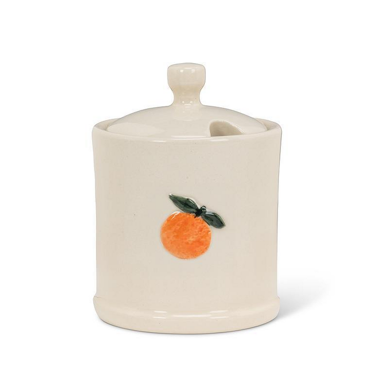 Orange on Covered Jam Jar