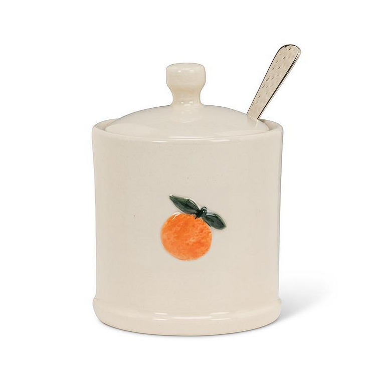 Orange on Covered Jam Jar