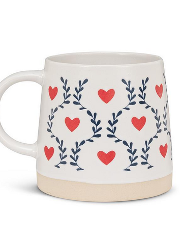 Scandi Hearts Wide Base Mug